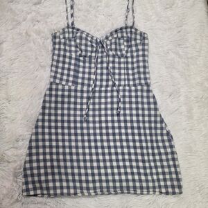Skylar + Madison Blue and White Checkered Mini Dress